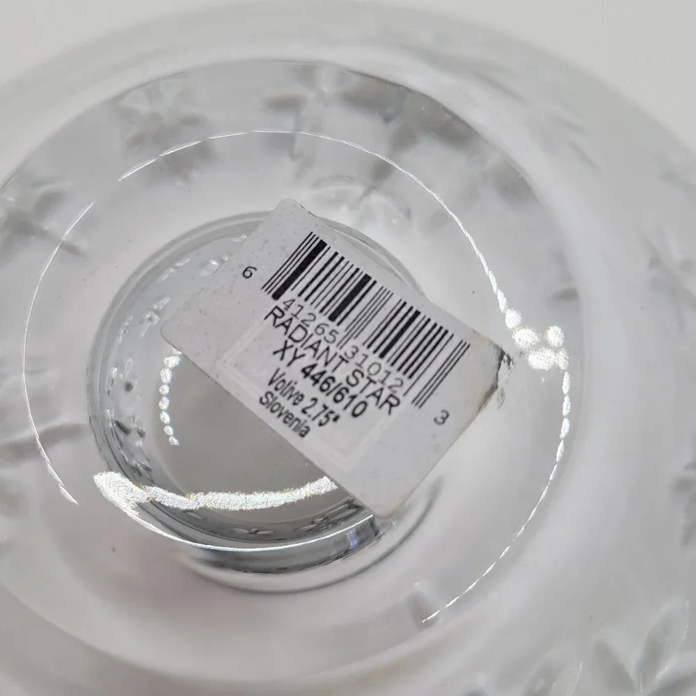 Mikasa Radiant Star Solid Lead Crystal Votive Holder Unused 6 3/4